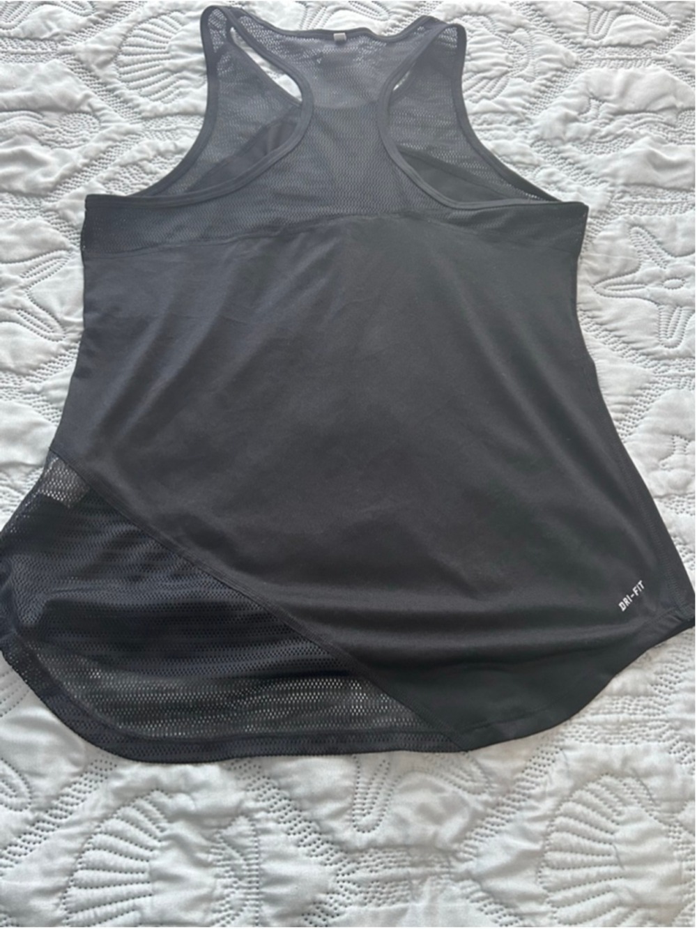 Nike Dri-FIT Racerback Tank Top Black Mesh Panel Athletic Women’s L - Picture 6 of 11